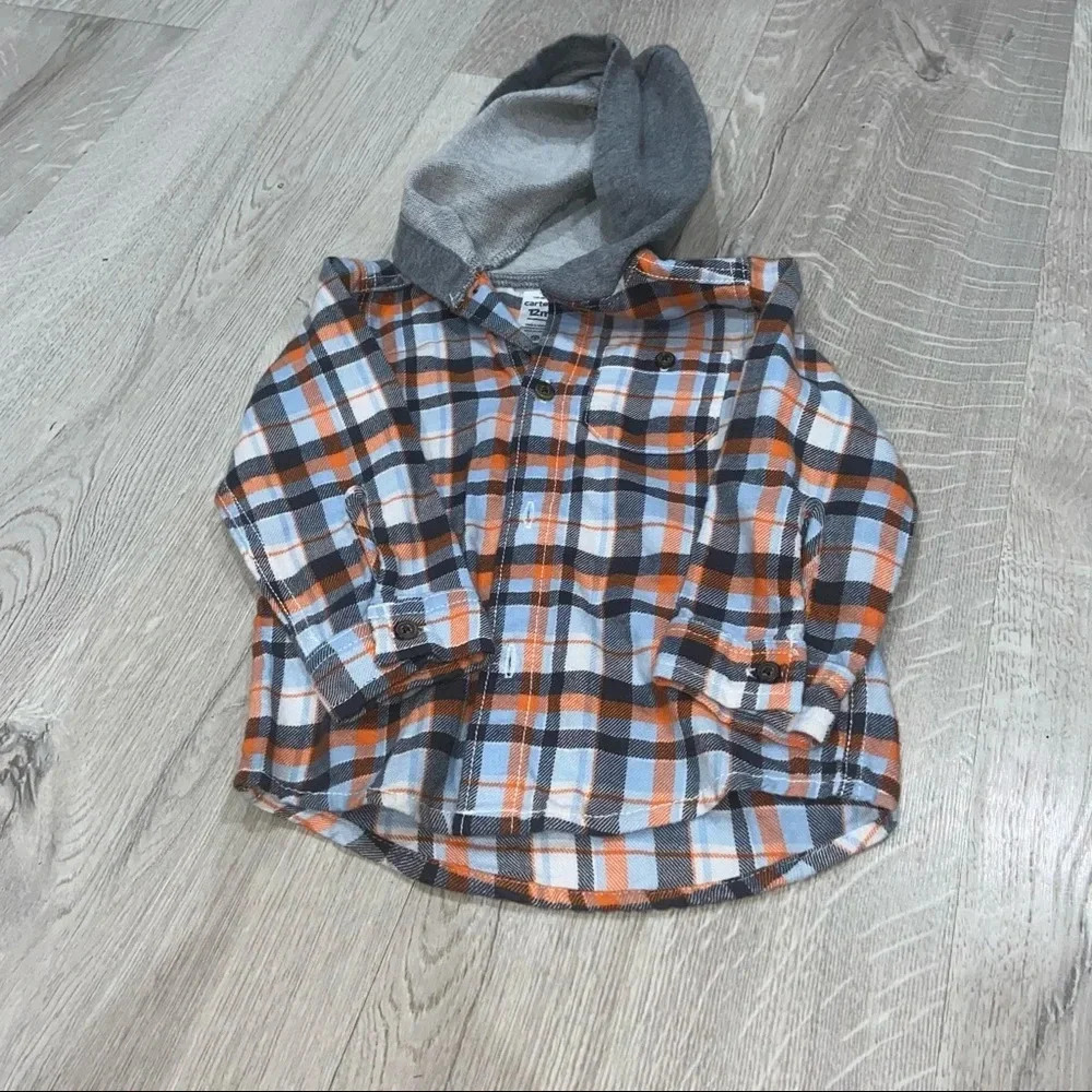 Carter’s flannel kids shirt with hoodie